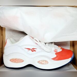 Reebok Question Low Retro Iverson's Orange Toe Sz 7 Gs= Sz 8.5 Women NIB